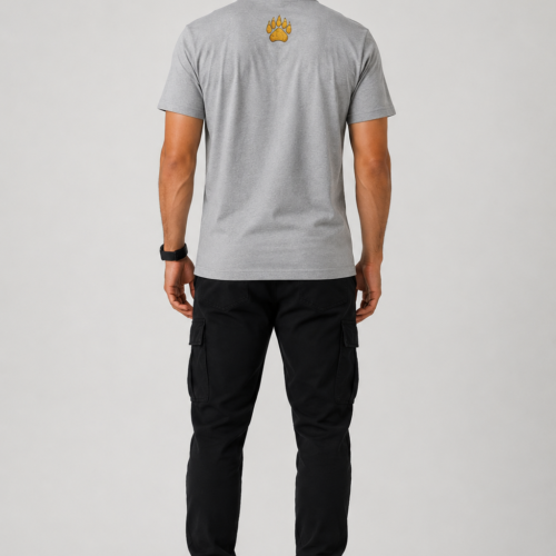 TAP Lightweight Grey T-Shirt – Worn by Model Man wearing TAP heather grey lightweight regular-fit t-shirt