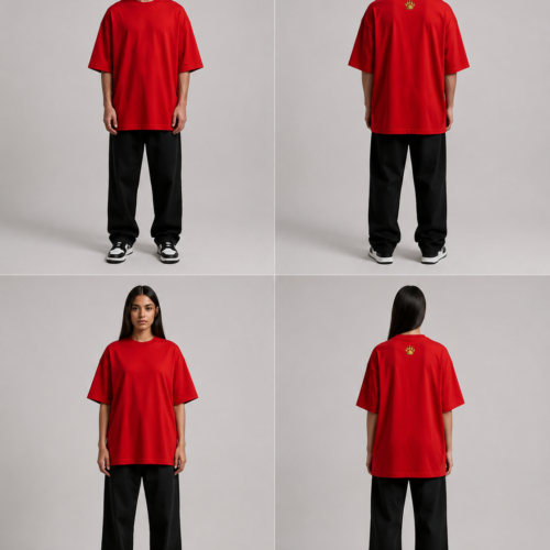 ChatGPT Image Aug 4, 2026, 03_21_06 PM TAP Oversized Tee – Red | Paw Logo Oversized Fit T-Shirt