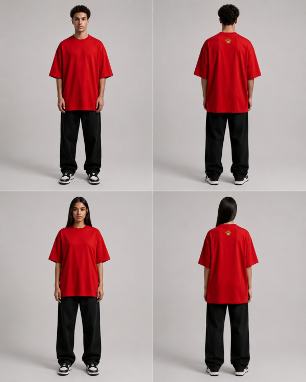 ChatGPT Image Aug 4, 2026, 03_21_06 PM TAP Oversized Tee – Red | Paw Logo Oversized Fit T-Shirt