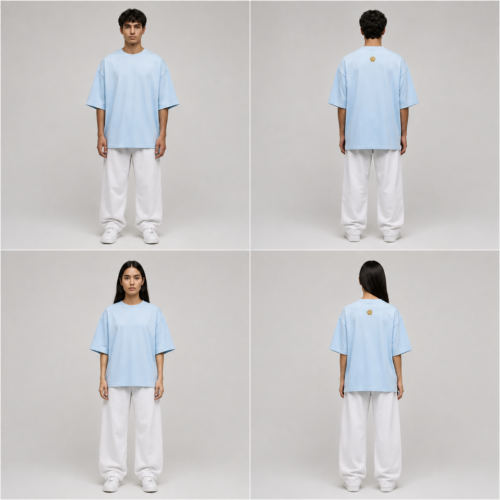 ChatGPT Image Aug 4, 2026, 07_55_48 PM TAP Oversized Tee – Light Blue | Paw Logo Oversized Fit T-Shirt