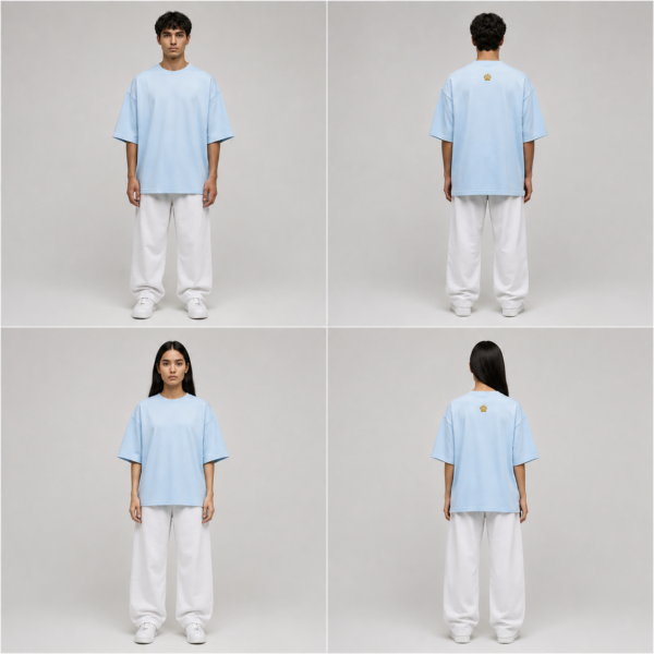 TAP Oversized Tee – Light Blue | Paw Logo Oversized Fit T-Shirt