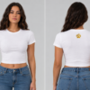 White fitted crop tee with gold bear paw graphic on back - Take a Paw White fitted crop tee with gold bear paw graphic on back - Take a Paw