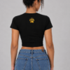 Back view of black crop tee with gold foil bear paw graphic - Take a Paw Back view of black crop tee with gold foil bear paw graphic - Take a Paw